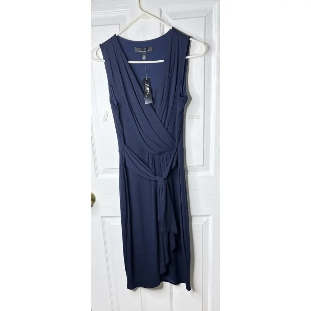 NWT $130 White house black market Dress Sleeveless Wrap Dress Womens WHBM 2